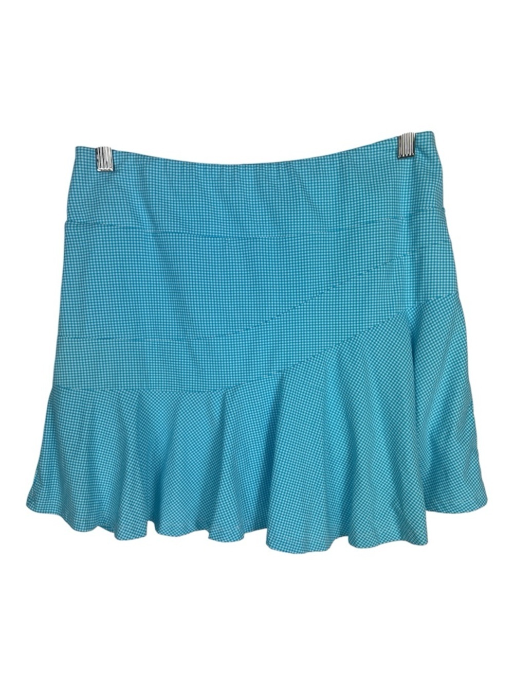Ibkul Sz M Skort Blue Gingham A Line UPF50 Tennis Pickleball Preppy